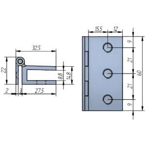 bisagra para muebles sin taladros medidas