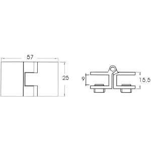 bisagra vidrio vidrio 180 sin taladros medidas