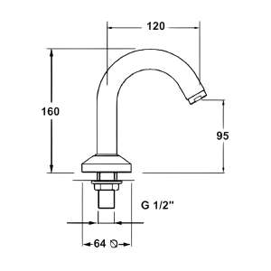 cano cuello cisne fijo medidas