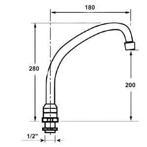 cano cuello cisne giratorio 280 de altura medidas