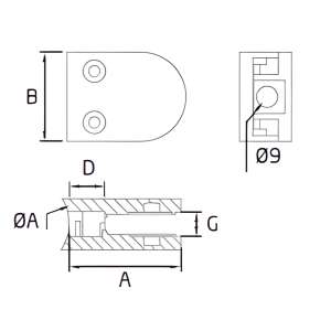 clips de cristal para tubo redondo medidas