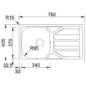 fregadero con escurridor para encastrar acabado pulido medida pequena