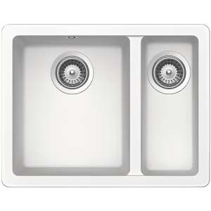 fregadero doble de composite blanco alpina imagen producto