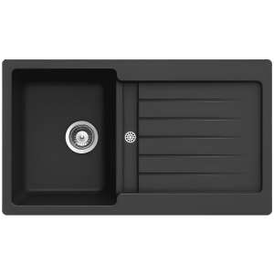 fregadero una cuba con escurridor de composite negro imagen producto