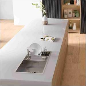 fregadero una cuba con escurridor en inox cepillado imagen producto 2