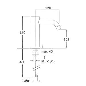 grifo auto recargable medidas