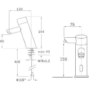 grifo con dosificador automatico medidas