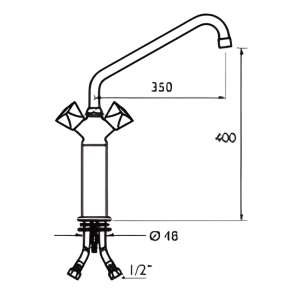 grifo de columna monobloc dos aguas medidas
