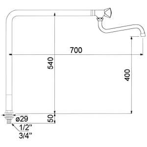 grifo de columna monobloc un agua medidas