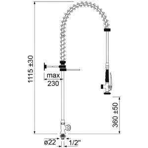 grifo de ducha 1 agua monobloc medidas