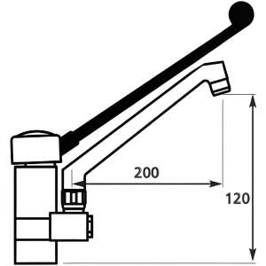grifo gerontologico 2 aguas con cano de fundicion medidas