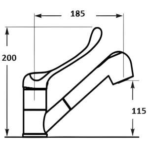 grifo gerontologico extraible medidas