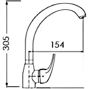 grifo monomando 2 aguas cano vertical medidas