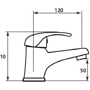 grifo monomando 2 aguas lavabo medidas