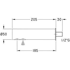 grifo mural 1 agua medidas