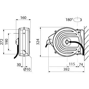 manguera con soporte enrollable medidas
