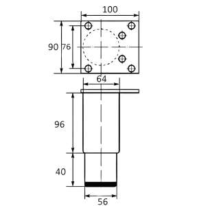 pata regulable con pletina medidas
