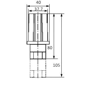 pata regulable zamak inox para tubo cuadrado de 40 x 40 medidas