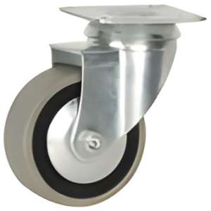 rueda en goma con pletina giratoria zincada sin freno imagen producto