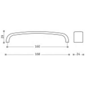 tirador en zamak acabado satinado medidas